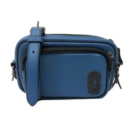 【COACH】字母C LOGO雙層小斜背包(藍)