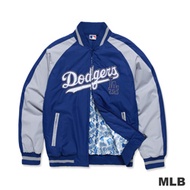 MLB-洛杉磯道奇隊撞色造型運動合身棒球外套-藍色(男)
