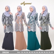 Soraya 3983W-4 (32-55)  Baju Kurung Lace Plus Size Sedondon Dark Grey Light Khakis Teal Green Olive green by Ayanna