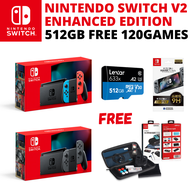 Nintendo Switch V2 Enhanced Edition with Free games+Ringfit (SX CORE)