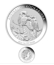 2013 Perth Mint Kookaburra 1 oz (31.1g) Silver 999 Coin (in Capsule)