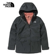 The North Face 女 防水透氣保暖連帽三合一外套 黑灰色 NF0A7QRA6U3