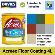 ✷Davies Acreex Rubberized Floor Paint 4 Liters Acreex Reducer Gallon All Colors Floor Coating Brix