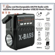 am fm radio with bluetooth speaker rechargeable kuku cod Rechargeable AM/FM Radio with wireless blue
