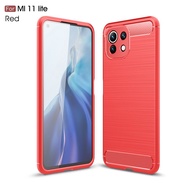 Phone Case For Xiaomi Mi 11 / Mi 11 Lite / Mi 11i / Mi 11pro / Mi 11 Ultra Carbon Fiber Silicone Brushed Phone Shockproof Back Cover TPU Soft Phone Casing