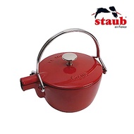 法國Staub 圓形琺瑯鑄鐵茶壺1.15L 櫻桃紅