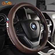 GTIOATO BMW M Car Leather Steering Wheel Cover Suitable For 38CM Breathable Steering Wheel Protective Cover Car Interior Accessories For BMW F10 F46 G30 F20 F48 X1 X2 X3 X4 1 2 3 5 Series M2 M5 216 218I 318I 320I 520I