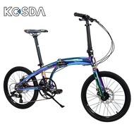 Kosda Ksd-8 Foldable Bicycle 20 Inch 8 Speed Folding Bike Aluminum Alloy Double Disc Brake Bike Portable Small Wheel Bike Bicycle Accessories Z3DB