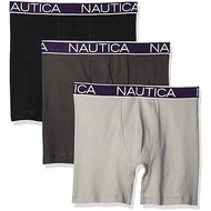 Nautica 透氣合身四角內褲(3件組(黑/炭/灰)