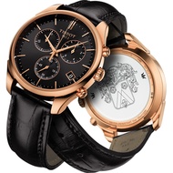 【TISSOT 天梭】18K玫瑰金 Vintage 石英錶-黑/41mm(T9204177644100)