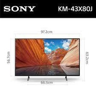 【SONY】43吋 4K HDR 液晶顯示器 KM-43X80J
