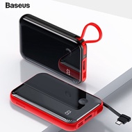 Baseus 3A Mini Power Bank 10000mAh Built-in USB Cable Digital Display Powerbank 15W Portable Charger