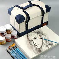 美術箱博格利諾美術用品工具箱大號初學者多功能可折疊手提水粉顏料收納盒【99購物節】