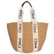 Chloe 草編托特包 (米 x 白) LARGE WOODY BASKET