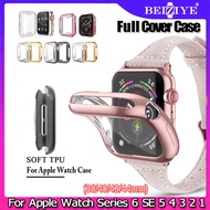 Screen Protector Case ฝาครอบ For Apple Watch 40mm 44mm Series 5 4 กรณีป้องกัน TPU HD coverage Bumper case for apple watch Series 3 2 1 38mm 42mm กรณี smart watch protective cover