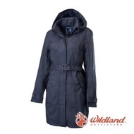 【Wildland 荒野】女 長版防水防風時尚外套-黑色 0A62909-54(長版外套/防風外套/外套/保暖外套/衝鋒衣)