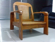 二手 中古 家具 木制 實木 原木 木沙發椅 1人 單人 藤椅 透氣 低板 矮椅