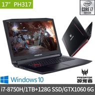 【Acer 宏碁】PH317-52-72M1 17.3吋獨顯電競筆電(i7-8750H/8G/1TB+128G SSD/GTX1060 6G/Win10)