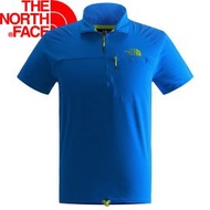 【The North Face 男款 短袖套頭衫 轟炸機藍  】 NF00CZH7/立領衫/短袖/套頭/排汗衣/悠遊山水