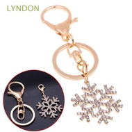 LYNDON Removable Snowflake Keychain Fashion Pendant Key Ring Christmas Gift New Arrival for Woman Ladies Trendy Hot Gold-color Crystal Jewelry