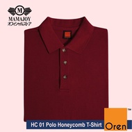 OFFICIAL! OREN® HC01 Unisex Polo Adult T-Shirt For Men Women Plain Solid Casual Style Big Plus Size Tshirt Baju Kolar Kemeja Tee Kosong Lelaki Perempuan OREN SPORT Polo Honeycomb Short Boxy Sleeve T Shirt HC0106 MAROON By Mamajoy