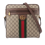【GUCCI】GG Supreme Ophidia郵差斜背包(中)(綠紅) 547934 96IWT 8745