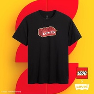 【LEVIS】X LEGO 男女同款 短袖T恤 / 經典樂高積木Logo / 寬鬆休閒版型 / 黑-人氣新品