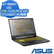 ASUS FA506IU 15.6吋電競筆電 Ryzen 7 4800H/GTX1660Ti 6G獨顯/16G/1TB+512G PCIe SSD/144Hz/TUF Gaming/幻影灰/特仕版