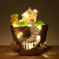 Resin Succulent Plant Flower Planter Pot Home Garden Decor Micro Landscape