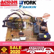 PCB  indoor non inverter wall mounted split aircon ( from 1 hp to 2.5 hp) -Daikin/ York / Acson/YORK