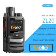 การจัดส่งสินค้าได้อย่างรวดเร็ว RUYAGE ZL20 Zello เครื่องส่งรับวิทยุที่มีประโยชน์ระยะยาว4กรัม GPS Wifi ฟันสีฟ้ามือถือแฮมวิทยุสองทาง Radio100km