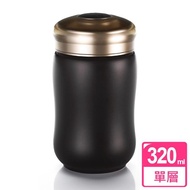 【乾唐軒活瓷】快樂單層陶瓷隨身杯 320ml(黑)