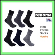 [Men Formal Socks 6 Pairs Set] RENOMA Socks Men Sock Korean Socks Black Socks Korea Cotton Socks Mid Calf Socks RES