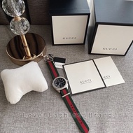 ✨ผ่อน0%แท้100%✨ YA142305 นาฬิกาข้อมือ Gucci watch สายเขียวแดง GG2570 Nylon