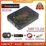 NAKAMICHI NBF10.2A 10" Active Subwoofer + 6.5" Speaker + Car MP3 Bluetooth Player+ 5 Meter RCA Cable + Fuse Box 60A