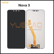 หน้าจอสัมผัส Lcd แสดงผลที่พาร์ Lx1 Lx9 Nova 3i Lcd Ine Lx2 L21 Nova 3e Ane Lx3 L23จอแสดงผลสำหรับ Nova 3หน้าจอ Lcd Huawei Nova 3