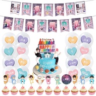 shop BTS Bulletproof Boys Theme Party Decoration BTS Banner Stars Cake Decoration Balloons Birthday