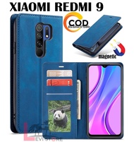 XIAOMI REDMI 9 FLIP PREMIUM DOFF LEATHER CASE MAGNETIC TANPA KANCING- SARUNG BUKU MAGNETIC TANPA KANCING UNTUK HP XIAOMI REDMI 9