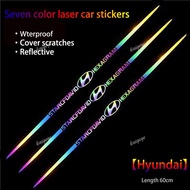 “Hyundai”Car Sticker Colorful Laser Decoration Stickers Reflective Waterproof Accessories accent i10 i20 i30 tucson 2021