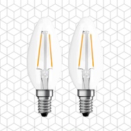 MasterLuz-全電壓 4W E14 LED復古鎢絲尖清燈泡 黃光(2入)