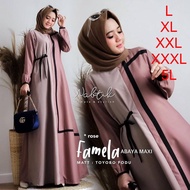 Gamis brukat syar'i Syari Polos Abaya Arab pesta Busui terbaru 2020 Baju Muslim Dubai Murah Famela Maxi Dress wanita