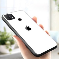 (PO90) Silikon Case Mewah Logo iPhone for Oppo A15/A15s Premium Glass Case Mewah - Tempered Glass Case - Case Logo iPhone - Softcase Logo iPhone - Softcase Oppo A15 - Softcase Oppo A15s - Softcase Custom - Custom Case - Softcsae Murah - Softcase Mewah