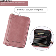 QVK620 Kangaroo genuine women's wallet short zipper wallet men's card holder multi-function wallet horizontal wallet purse men