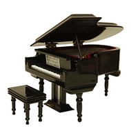 Pete kucing hiasan model piano saiz besar huruf hitam dan putih kotak muzik kayu kotak muzik piano kreatif mentah