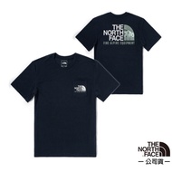 【美國 The North Face】男款 雪山攀登柔軟透氣仿棉短袖圓領T恤(亞洲版型) 4U9L-RG1 深藍 N