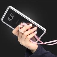 【AN】โทรศัพท์มือถือสายห้อยคอสายคล้องคอสร้อยคอสายถอดซิลิโคนยืดหดได้สากลสำหรับ iPhone Samsung Galaxy Edge