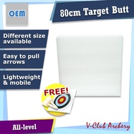 V Club Archery White PE Foam Target Butt - 80x80cm -2.2PCF -Target Shooting-Board Memanah-Free Target Paper/Target Pin
