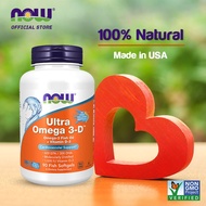 NOW FOODS Supplements, Ultra Omega 3-D™, Omega-3 Fish Oil + Vitamin D-3, Cardiovascular Support, 90 Softgels