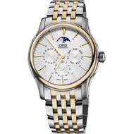 Oris 豪利時 Artelier 藝術家月相盈虧機械錶-銀x雙色/40mm 0158276894351-0782178