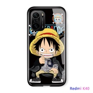 Hontinga Casing Case For Xiaomi Poco F3 Redmi K40 K40 Pro Case Luxury Soft Edge Anime Casing Luffy Glossy Casing Tempered Glass Phone Case Shockproof Back Cover Casing Hard Case For Boys For Girls
